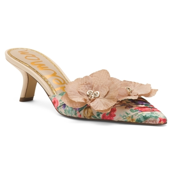 💕🔹️Sam Edelman 🔹️rose Multi Floral Women's BELLA dress  Mules/ Heels. - Picture 2 of 7